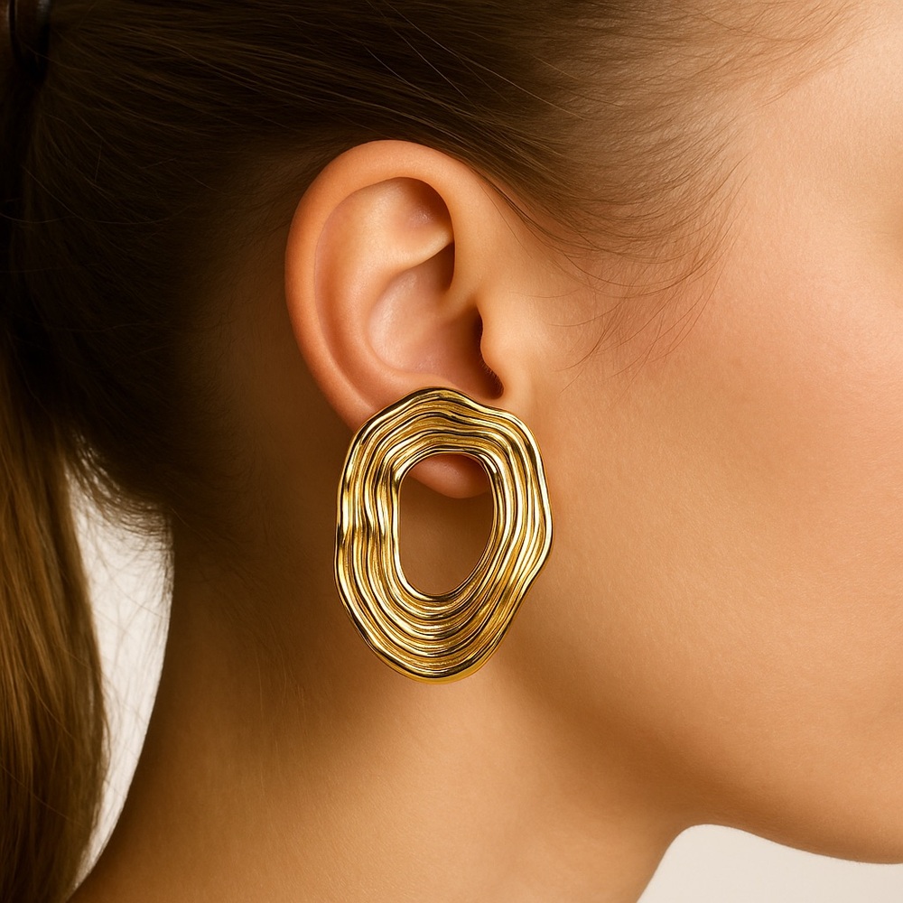 Elegant Gold-Tone Statement Earrings